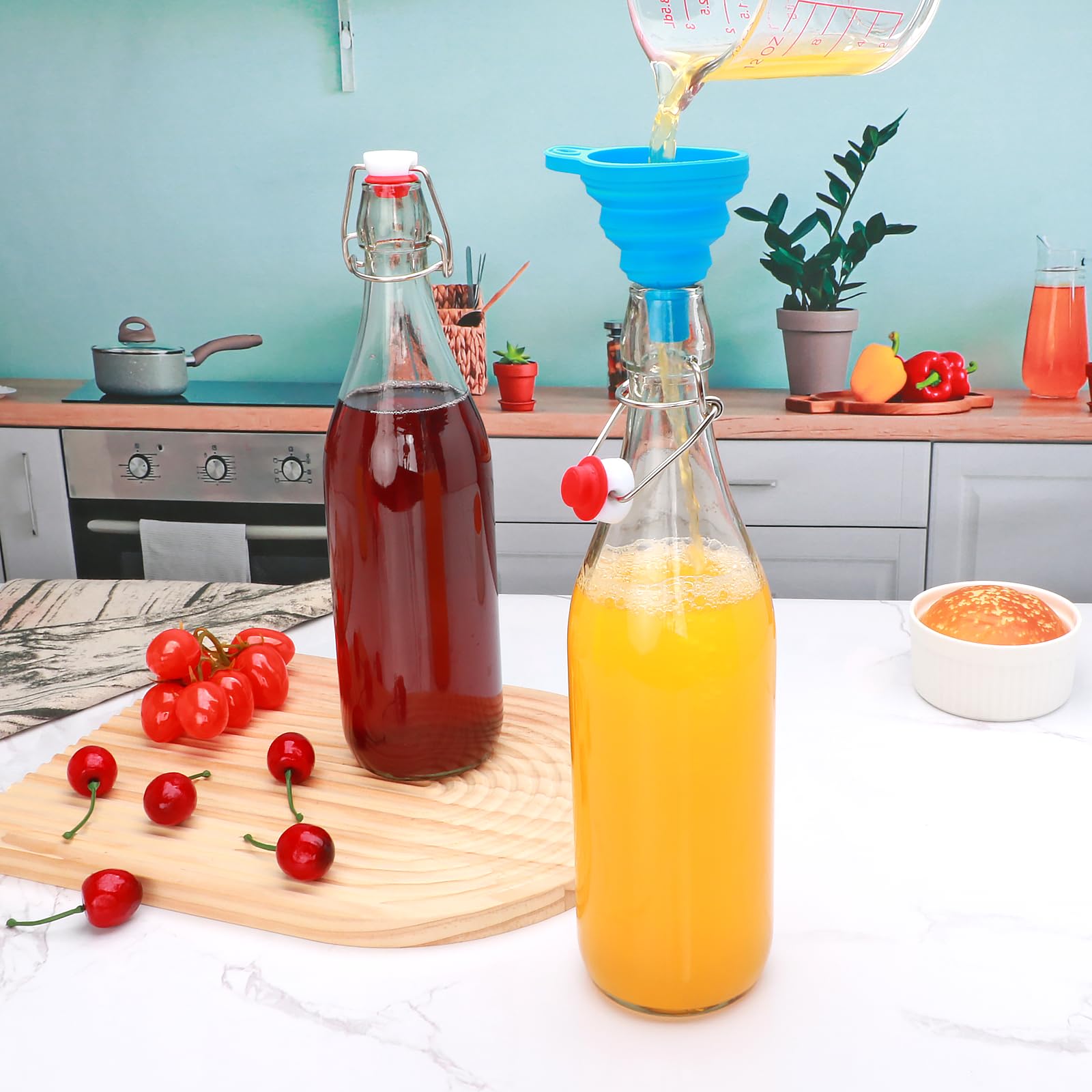 Woaiwo-q silicone funnel and pourer set for mess-free filling and pouring