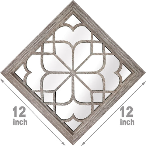 Wocred mirror in entryway vignette, adds rustic accent and welcoming style