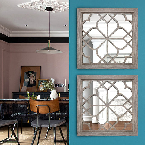 Wocred mirror reflecting bathroom, helps brighten and visually expand space