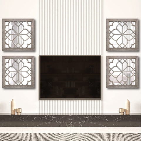 Wocred pair mounted above sinks, provides matched symmetry and cohesive look