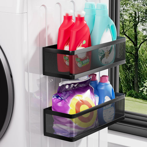 WOCUBEHOME front view mounted on washer showing secure storage
