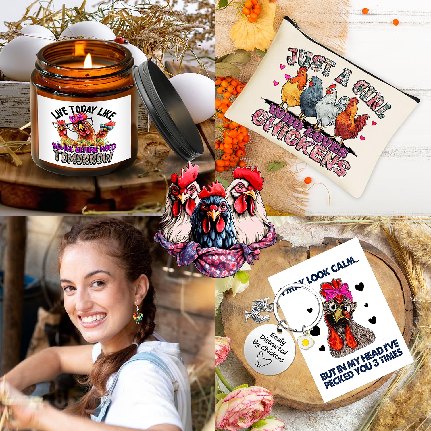 WOFIROY scented candle and colorful earrings staged for cozy giftable ambiance