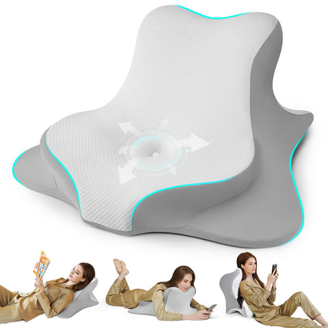 WOGAHEV front view of reading pillow showing clean design and benefit of posture support
