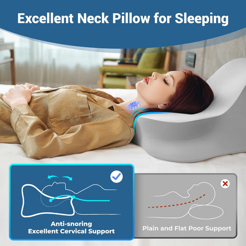 WOGAHEV pillow placed against headboard offering stable back and neck support