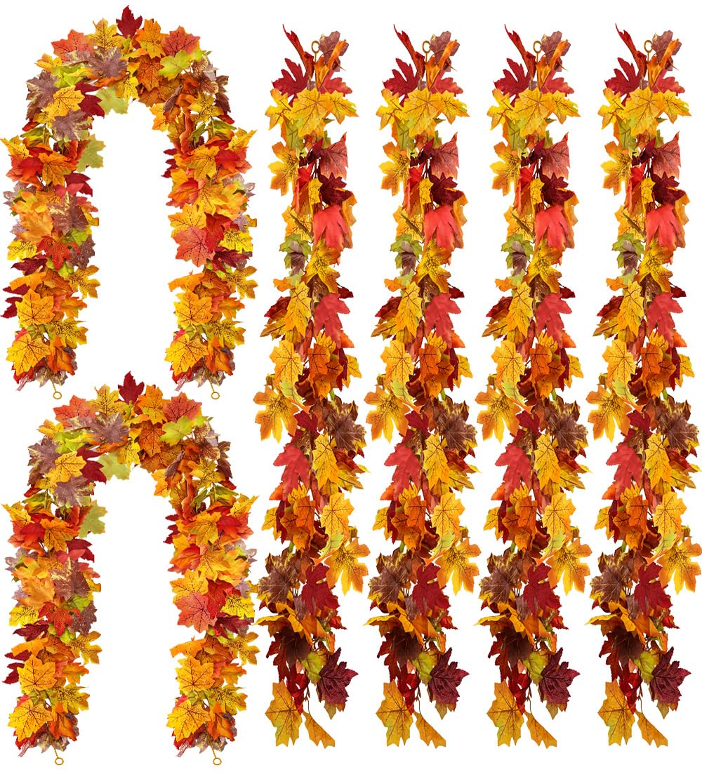 WOHOHOHO front view of six maple leaf garlands showing full set benefit