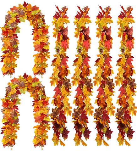 WOHOHOHO front view of six maple leaf garlands showing full set benefit