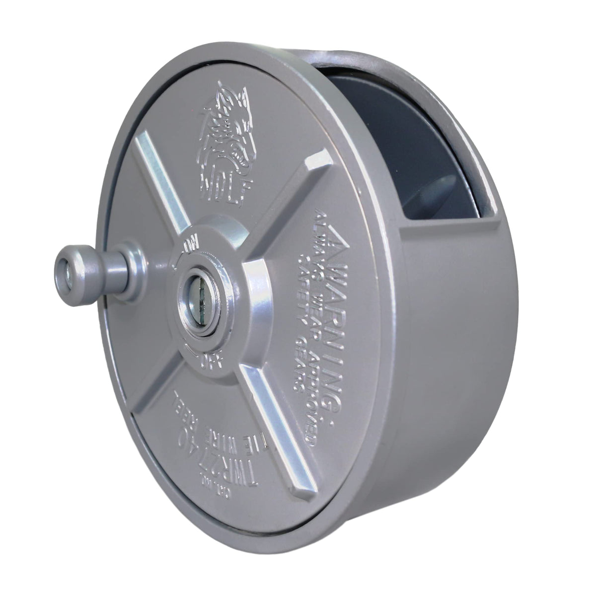 WOLF front view reel holder showing compact design and easy access benefit