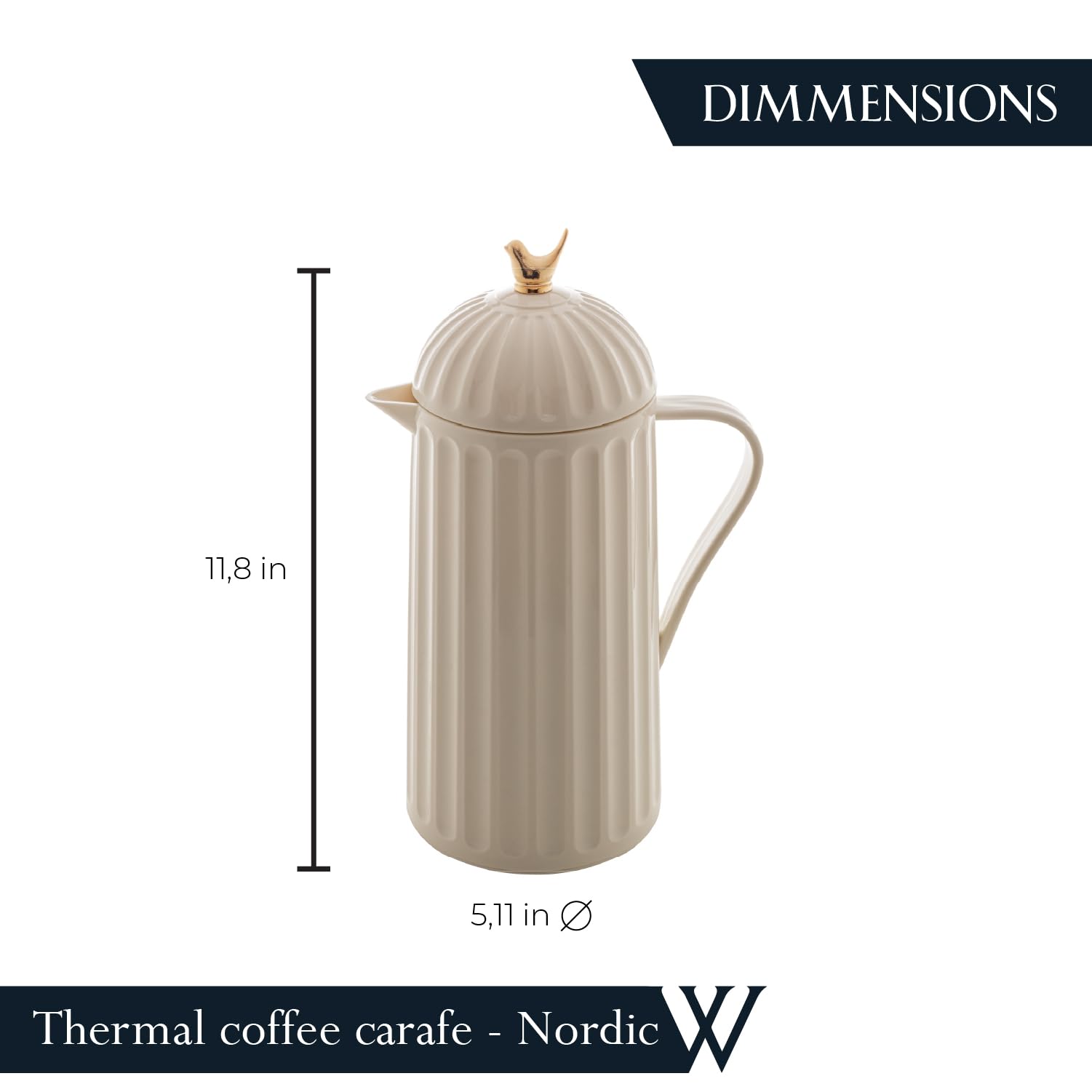 WOLFF side view of handle and spout for controlled pouring and comfort