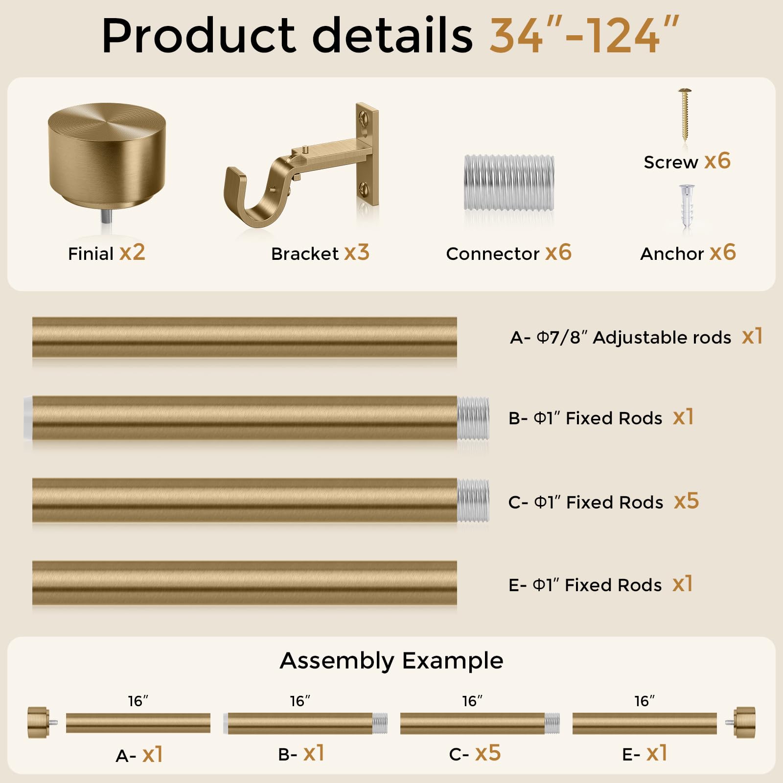 Wolistsa brushed gold finish texture resists chipping and adds warmth