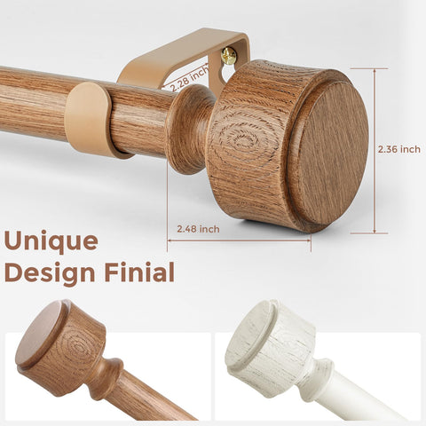 Wolistsa close-up of hand-style wood grain finial highlighting decorative detail and cohesion