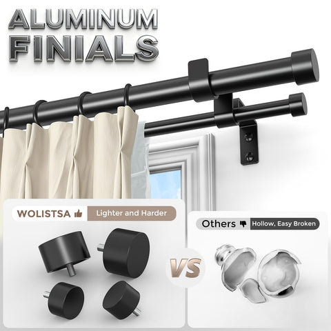 Wolistsa aluminum-alloy finial close-up highlighting refined look and corrosion resistance benefit