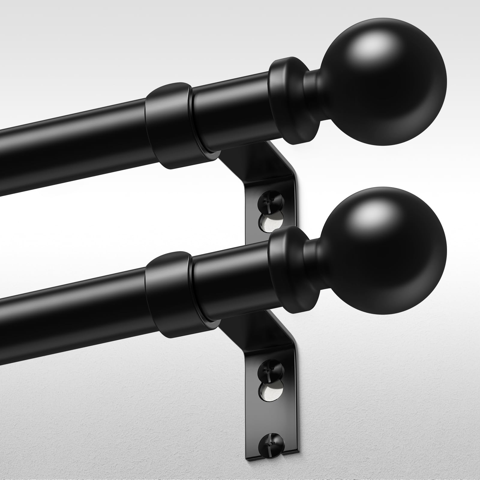 Wolistsa front packaging showing two adjustable rods and included hardware for quick setup