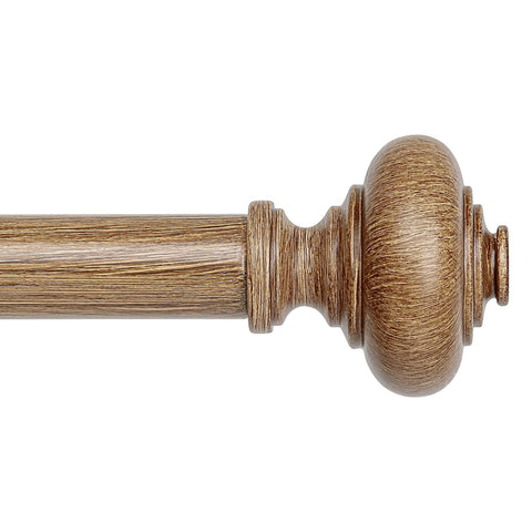 Wolistsa front view of dark wood curtain rod showing classic style and durable support