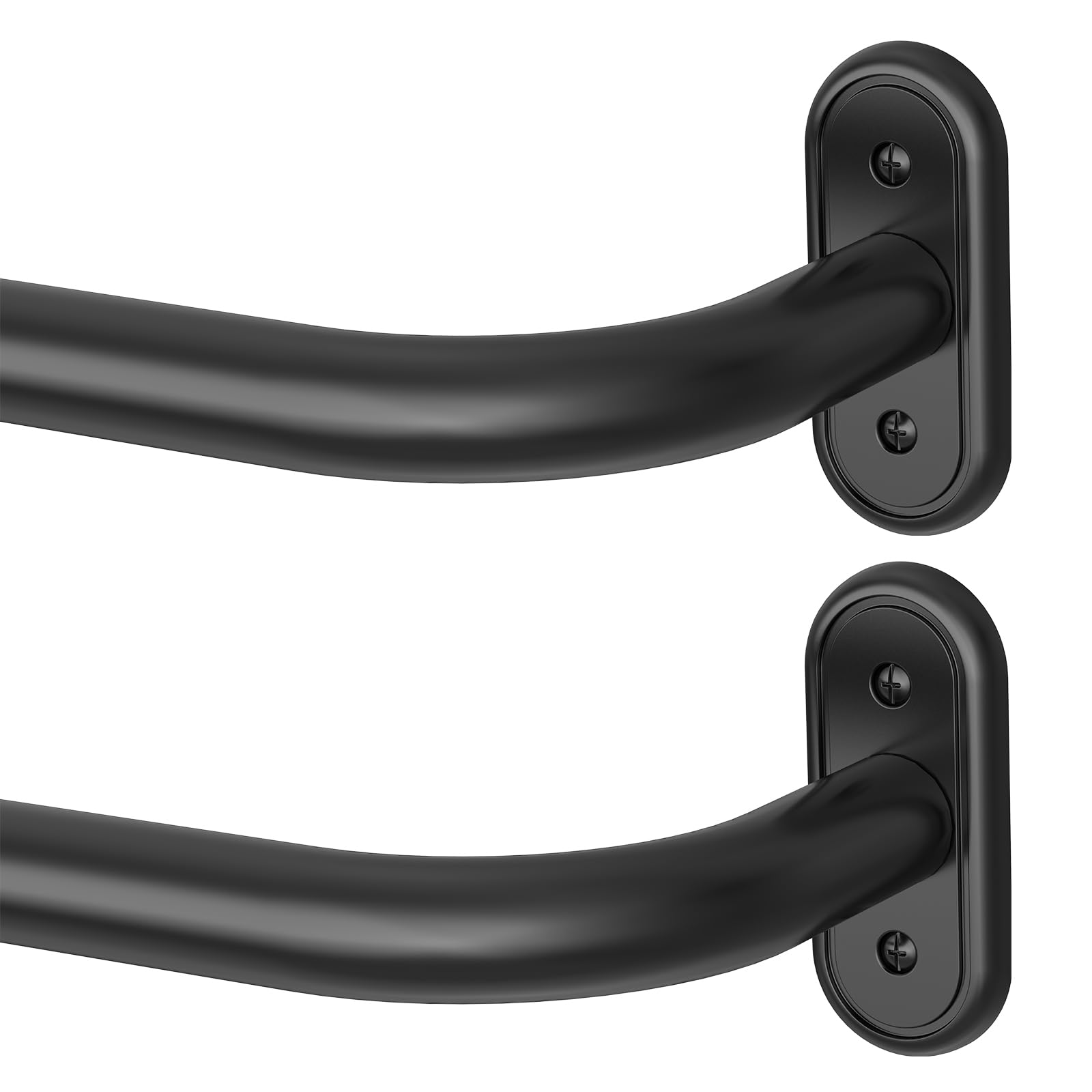 Wolistsa front view of two packed rods showing durable matte black finish and versatility
