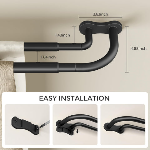 Wolistsa rod supporting heavy curtain in use for reliable hold