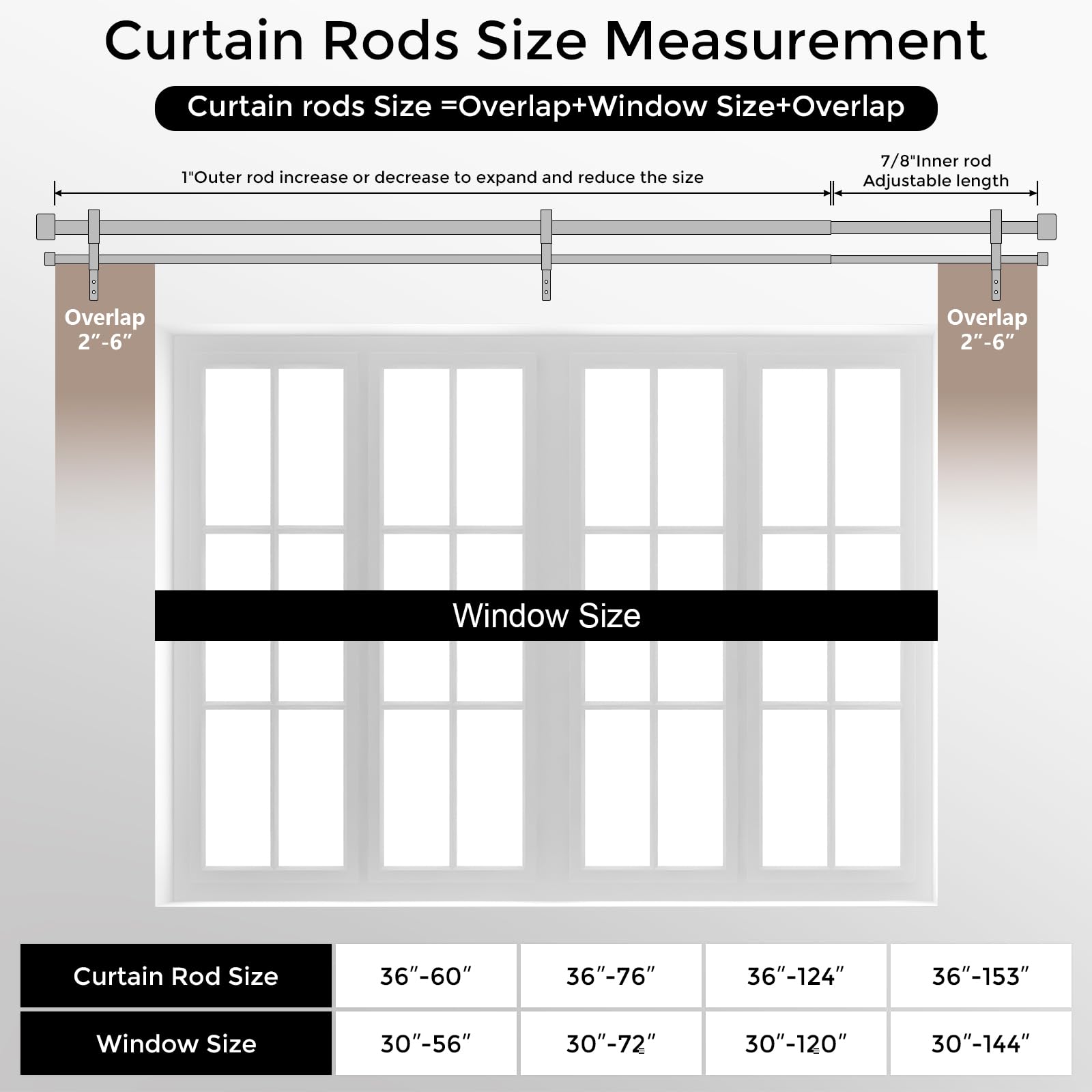 Wolistsa rod beside tape measure showing adjustable 36–153 inch range benefit