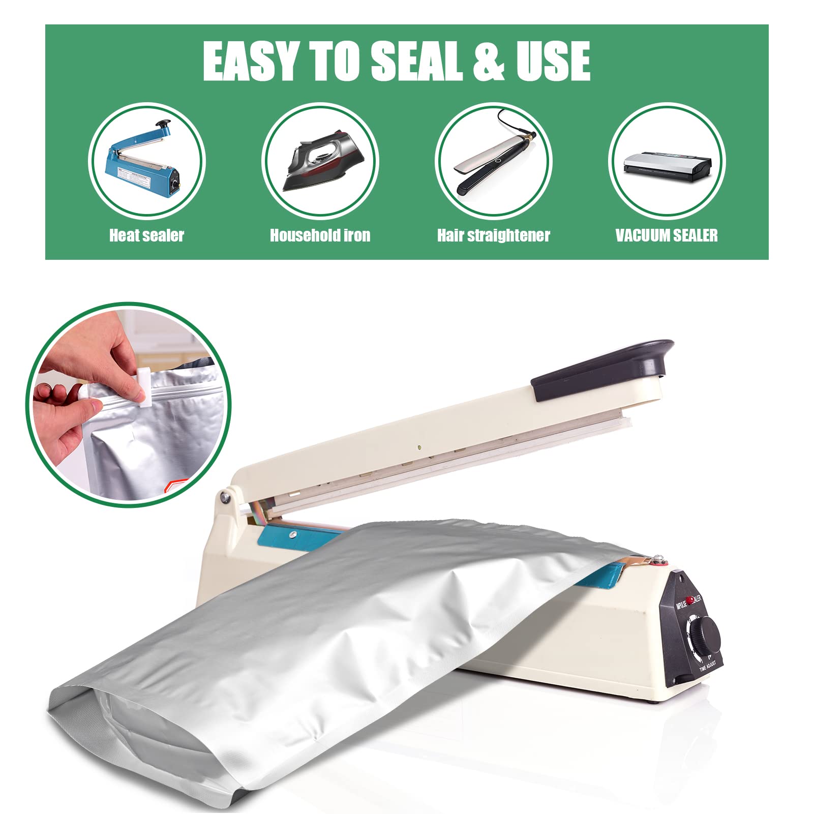 Wolobag sealing demonstration using a heat sealer to secure oxygen-free storage