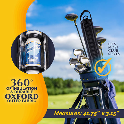 WOLVIO sleeve placed inside golf bag illustrating fit and scale