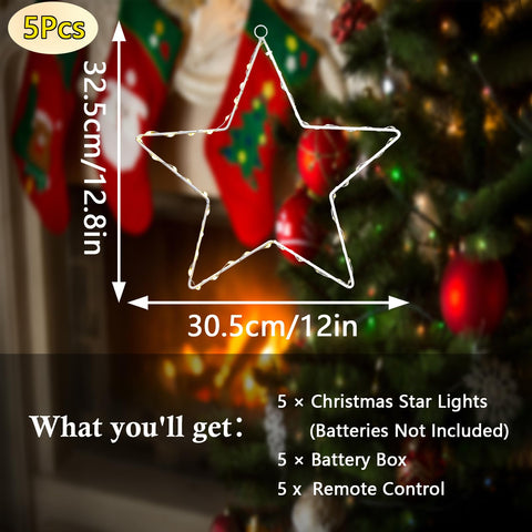 wominoy close-up of star LED array showing bright warm-white lights and clear pattern