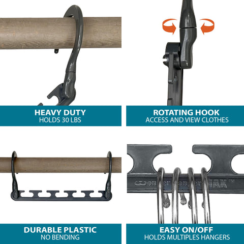 Wonder Hanger close-up of reinforced plastic material highlighting durability benefit