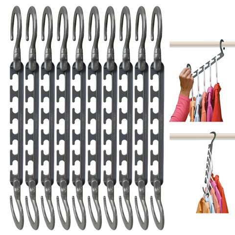 Wonder Hanger front packaging showing 10-pack and grey finish for instant organization