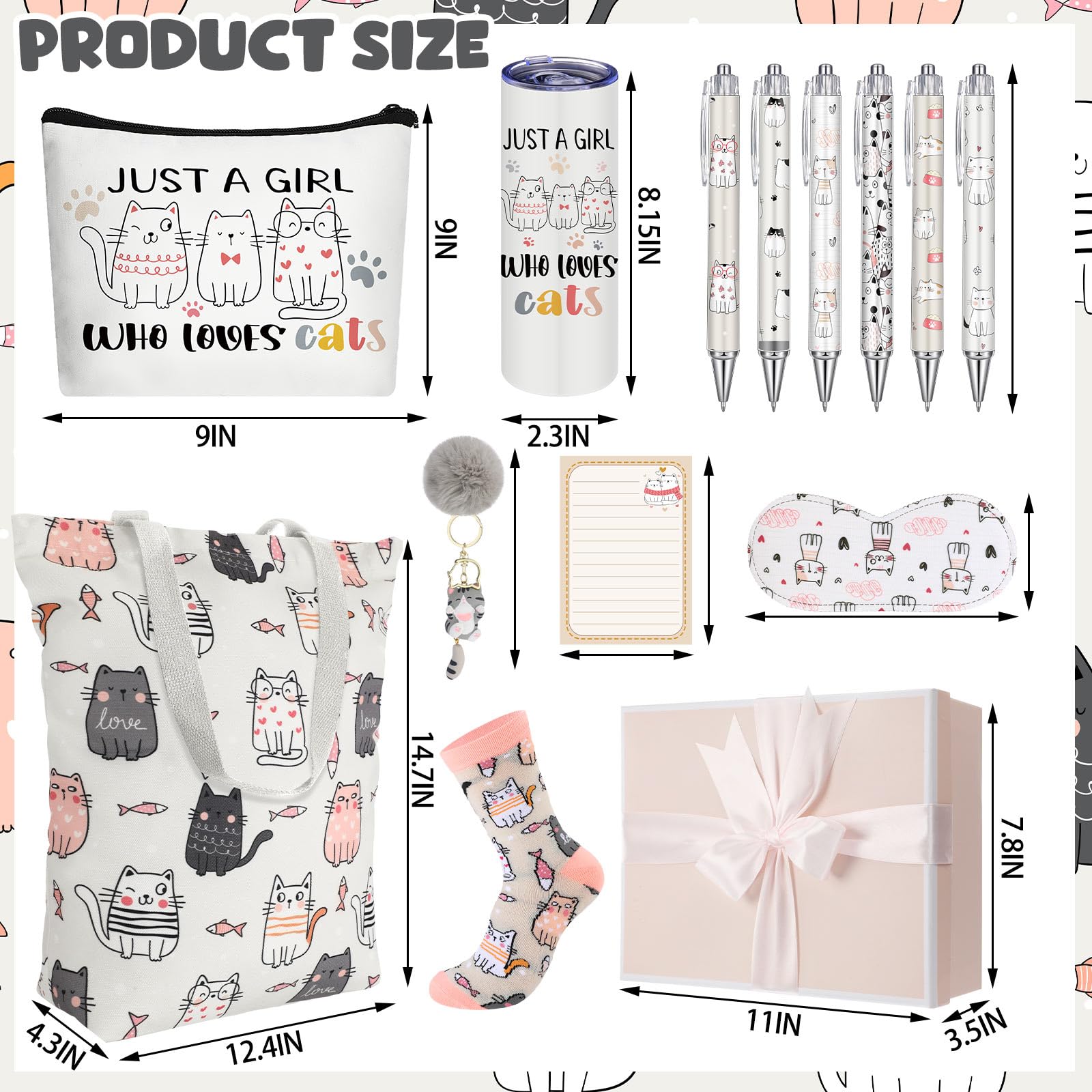 Wonderjune cat-pattern socks and eye mask laid out for comfort and restful sleep