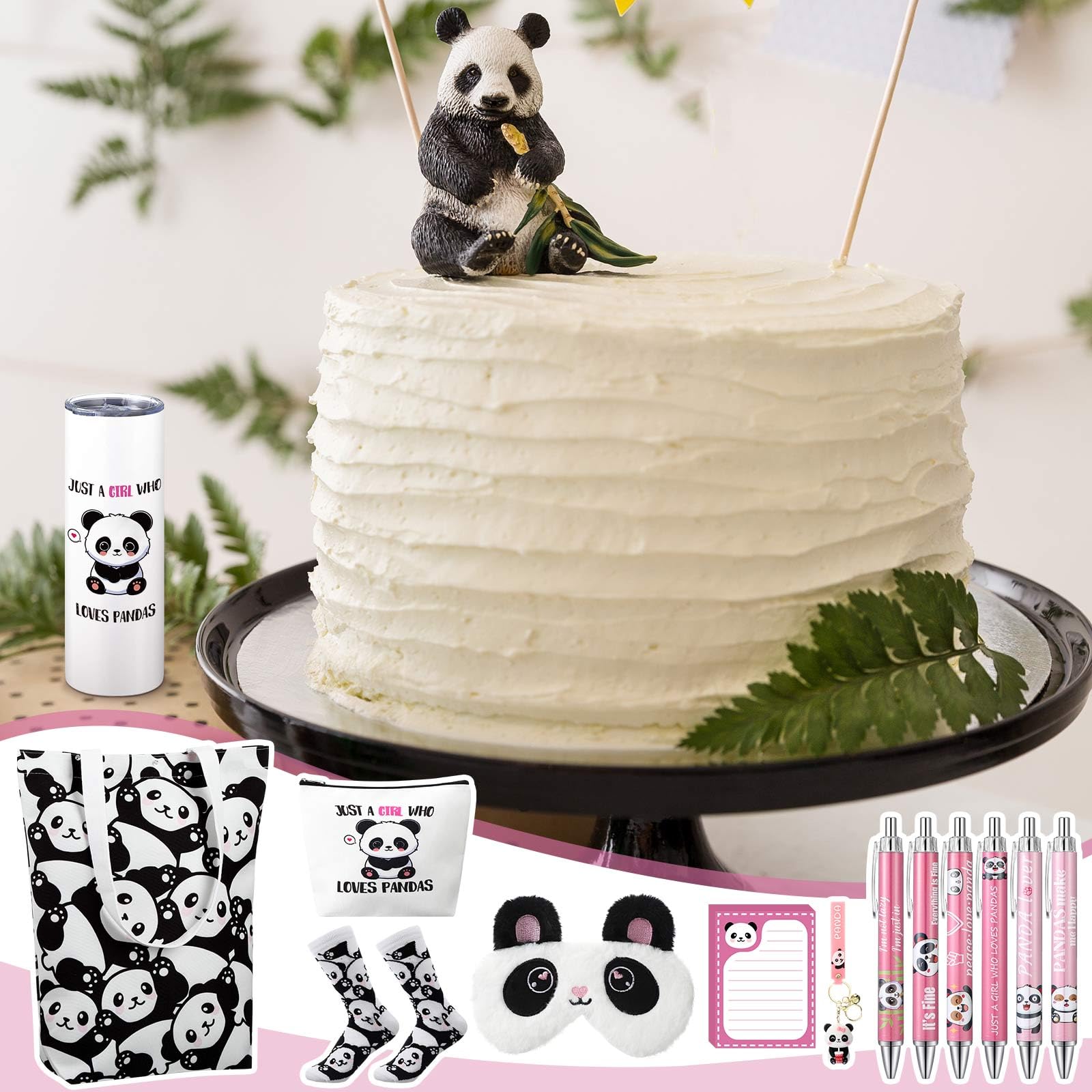 Wonderjune set of six panda pens and sticky note highlighting creativity and organization benefit