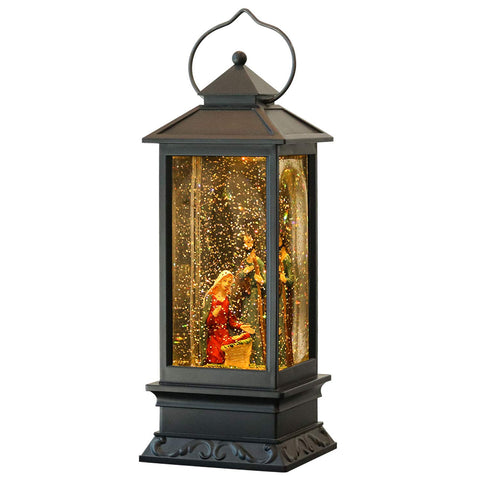 Wondise front view of nativity lantern showing full scene and glow benefit