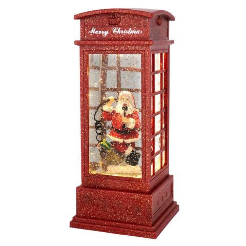 Wondise red phone booth front view showing festive design and charm