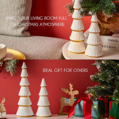 WONDROUS' DECO large tree on mantel adding modern-rustic holiday focal point