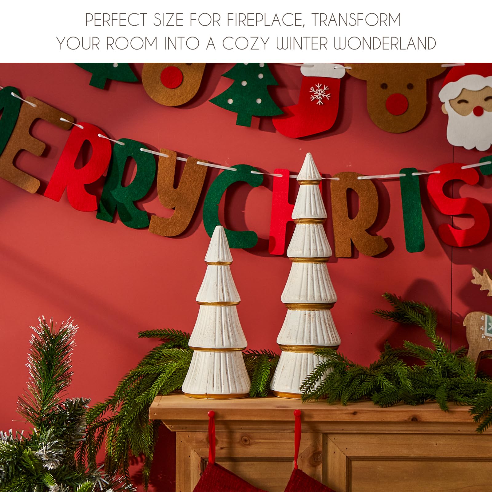 WONDROUS' DECO small tree centerpiece on dining table creating cozy ambiance