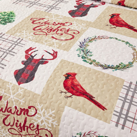 WONGS BEDDING staged bedroom with holiday décor and warmth