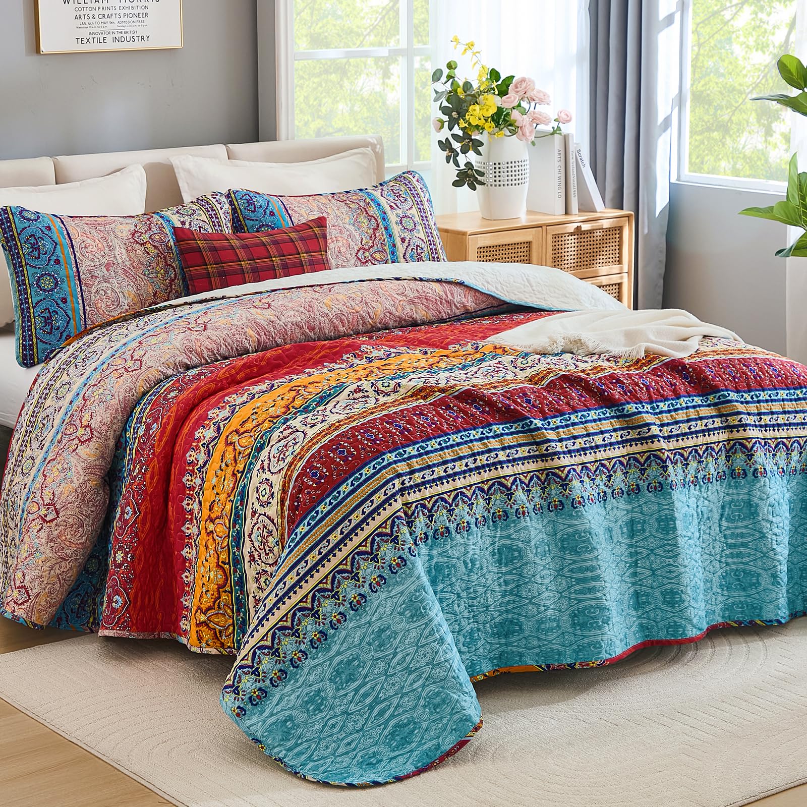 WONGS BEDDING close-up of stitching detail, highlights durable textured finish