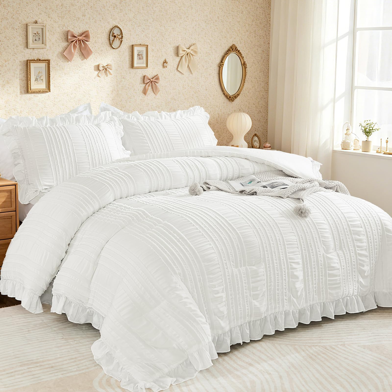 WONGS BEDDING close-up of seersucker texture highlighting breathable comfortable fabric