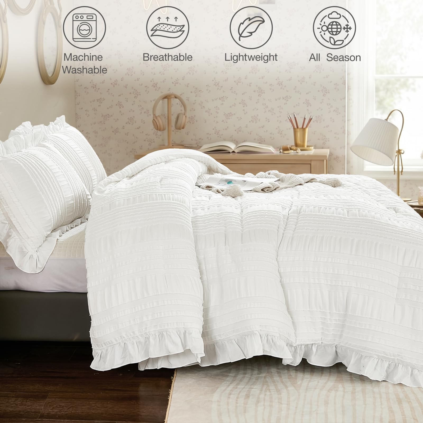 WONGS BEDDING two tufted pillowcases displayed front for coordinated bedroom styling