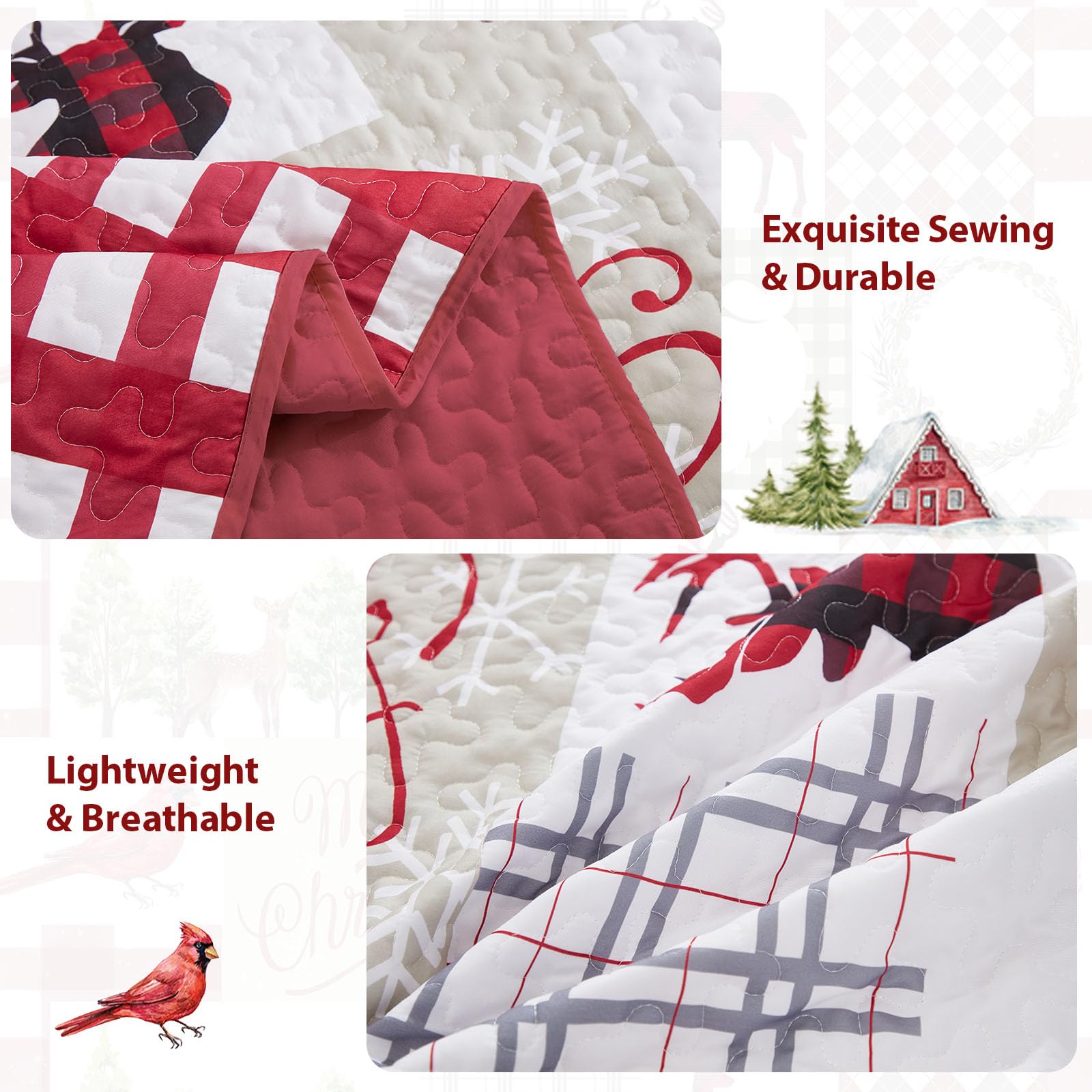 WONGS BEDDING quilt edge stitching highlighting durable finish