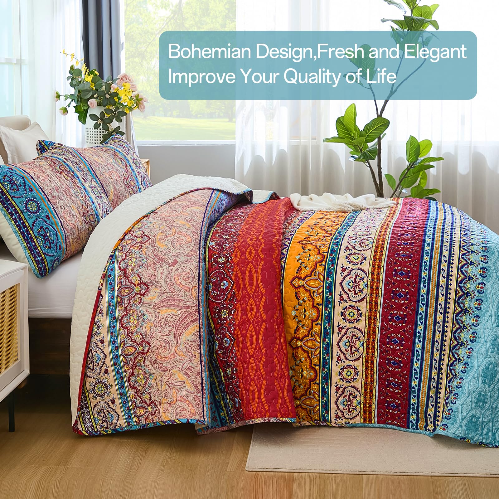 WONGS BEDDING styled bedroom scene, demonstrates decorative impact and ambiance