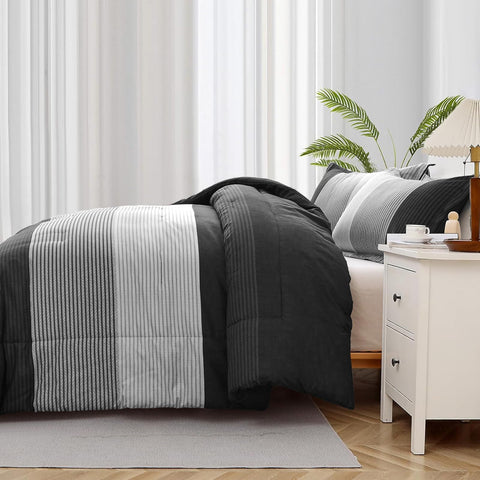 WONGS BEDDING reversible side in grey demonstrating alternate aesthetic and adaptable decor