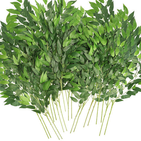 WONICE front view of 20-pack ruscus stems showing full set benefit