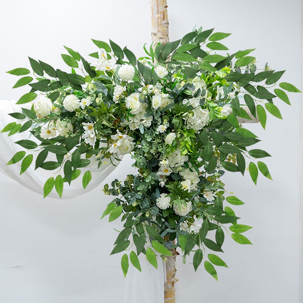 WONICE ruscus used on wedding arch adding lasting ceremony greenery