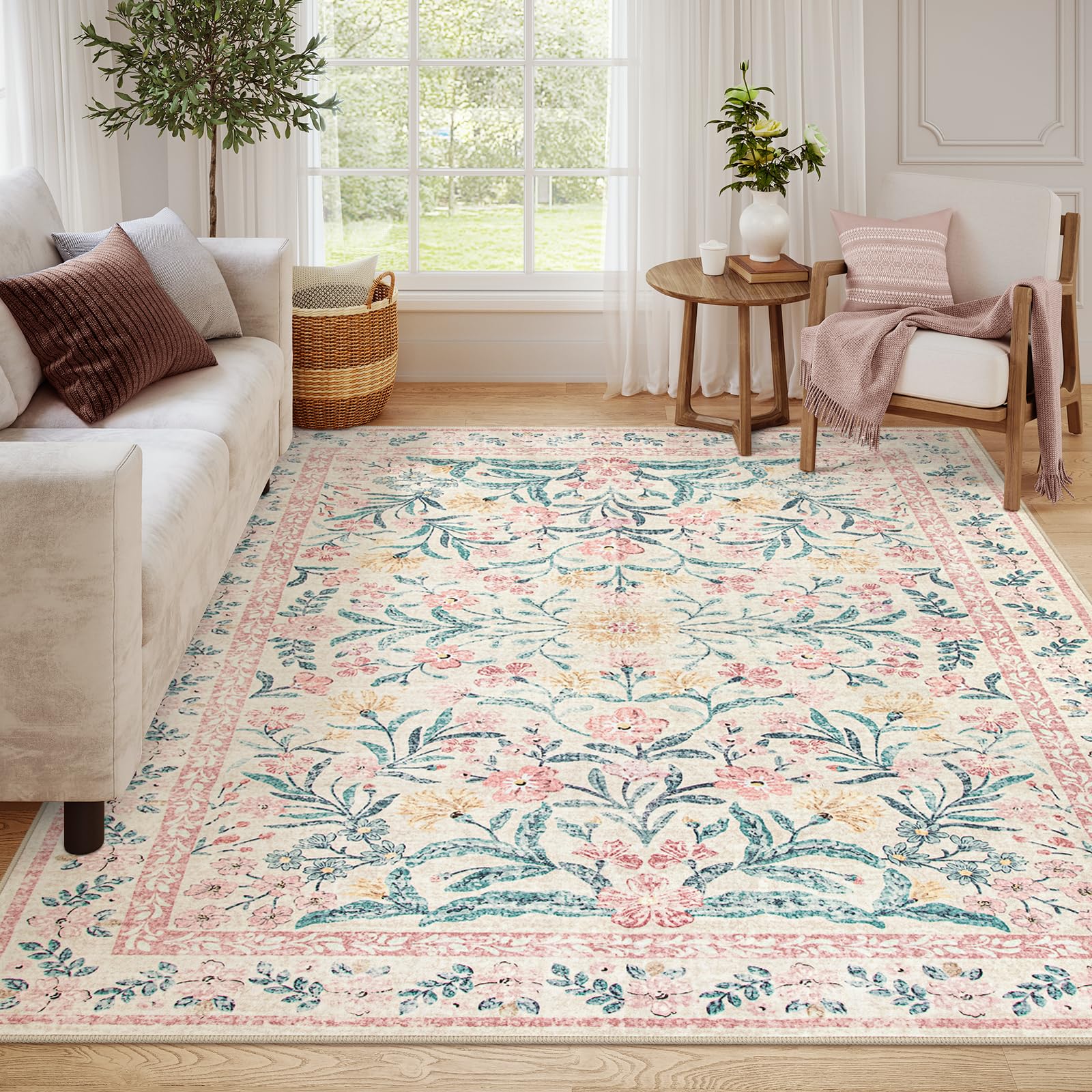 Wonnitar front view showing boho pink floral design and cozy appeal