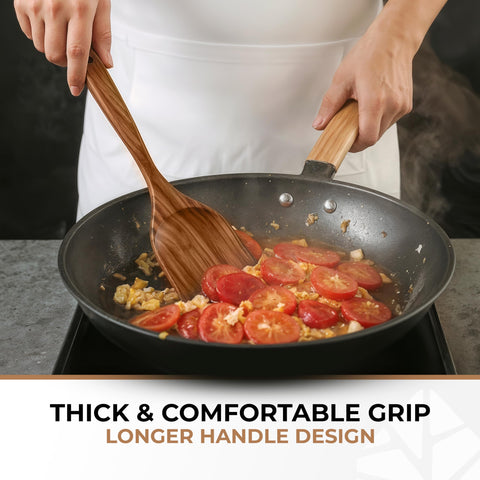 Ergonomic handle closeup of Woodenhouse spoon for comfortable, balanced grip