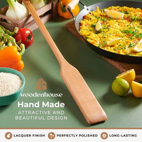 Woodenhouse paddle hanging on kitchen hook for tidy storage and easy access
