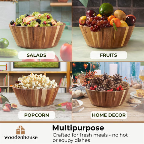 Woodenhouse 10-inch bowl side profile showing smooth rim and stable base for serving
