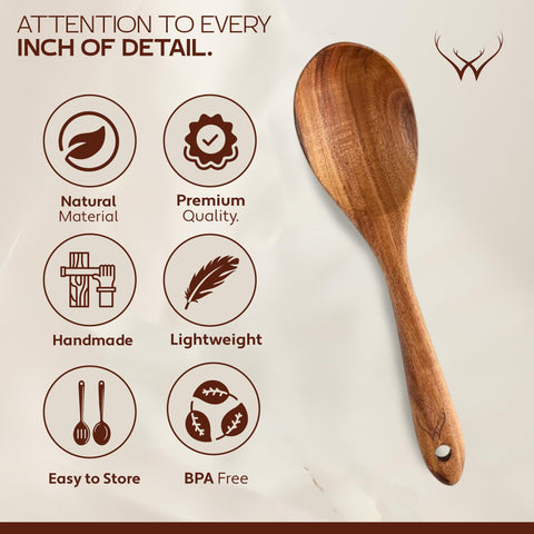 WOODLANDS USA utensils beside frying pan for scale and practical size reference