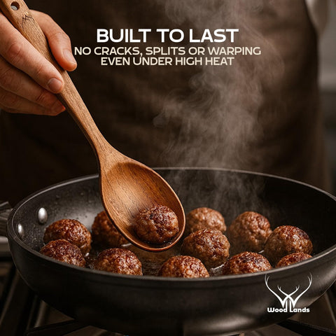 WOODLANDS USA spatula and turner detail showing smooth edges that protect cookware