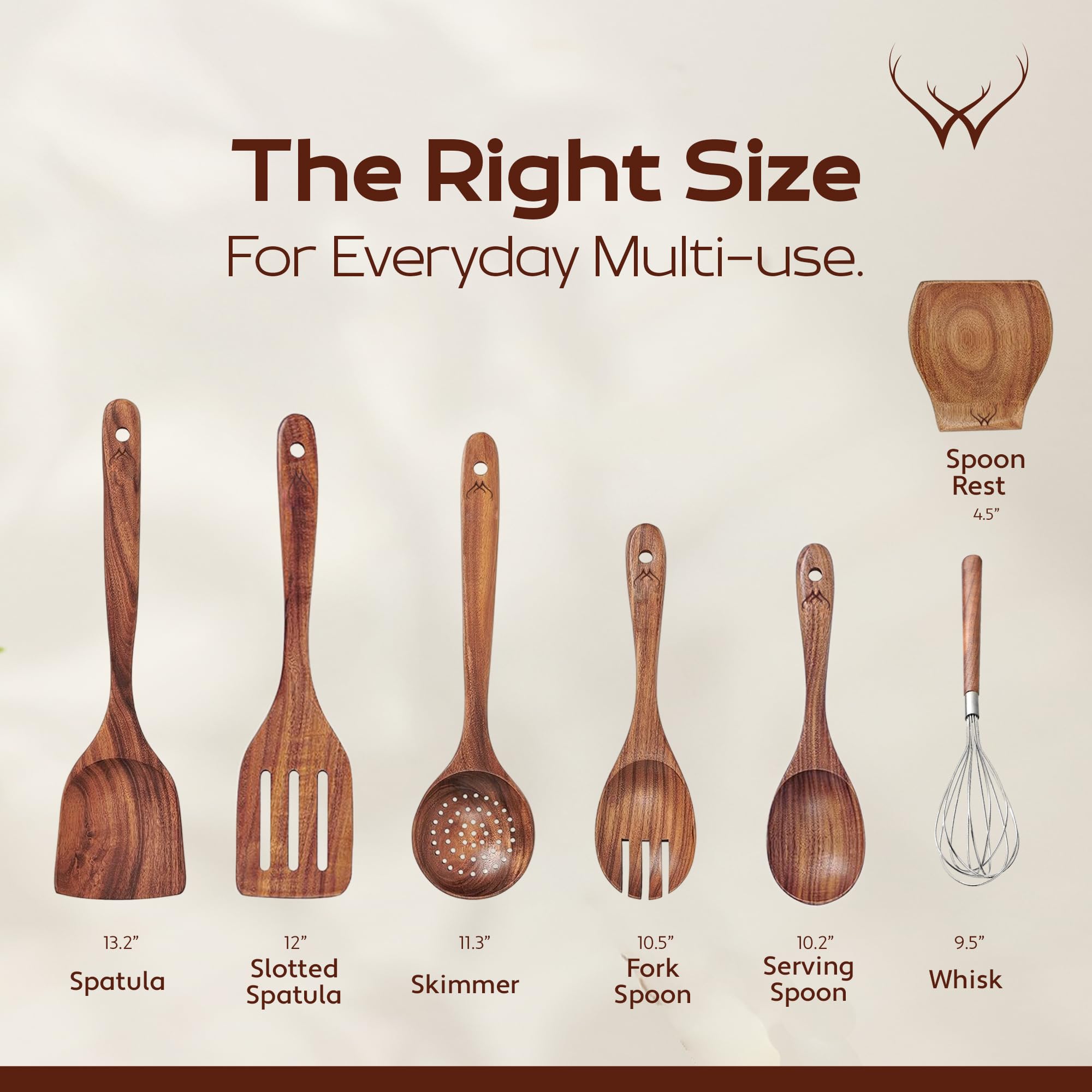 WOODLANDS USA utensils neatly stored in matching wooden holder for organized counters