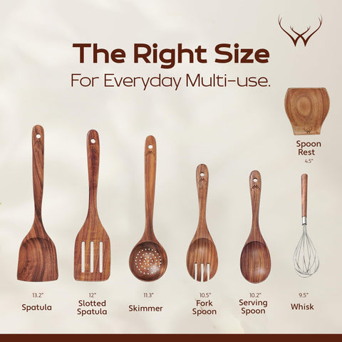 WOODLANDS USA utensils neatly stored in matching wooden holder for organized counters