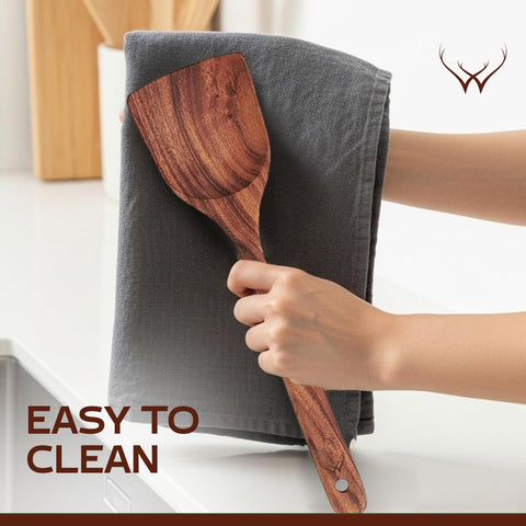 WOODLANDS USA wooden utensils stirring nonstick pan to prevent surface scratches