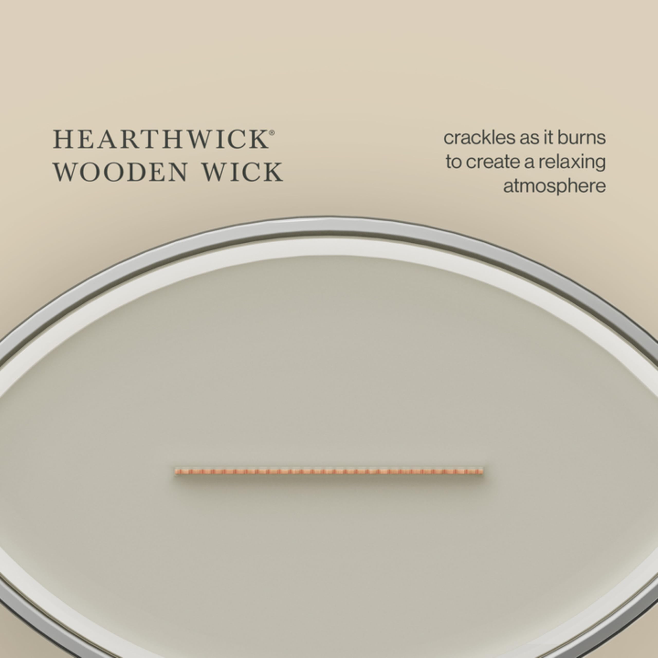 WoodWick candle staged in living room creating cozy, inviting atmosphere